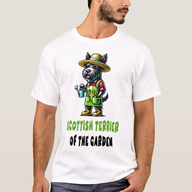 T-shirt Jardinier Terrier Écossais (Devant)