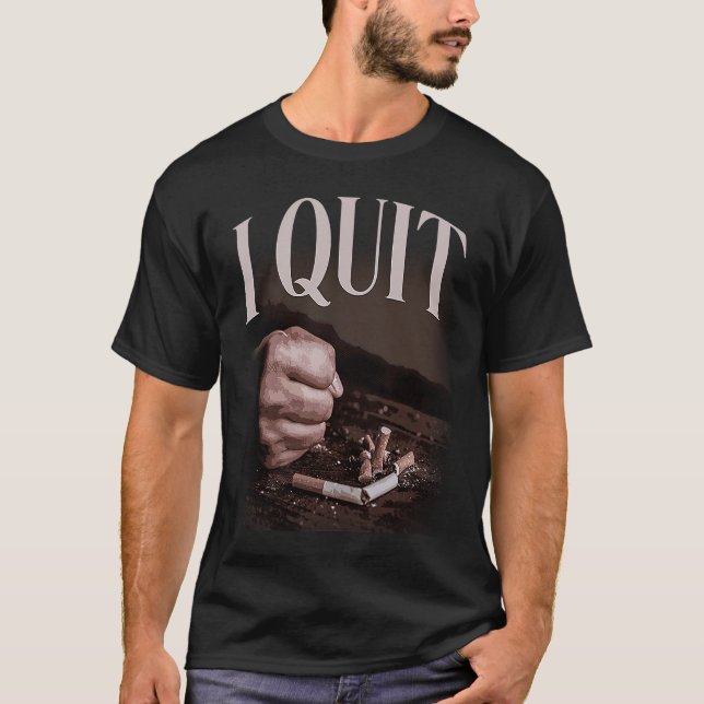 T-shirt J'Arrête De Fumer Avec Humour, Non De Fumer. (Devant)