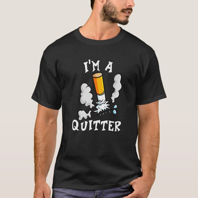 T-shirt J'arrête de fumer les cigarettes Cessez de fumer J (Devant)