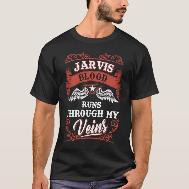 T-shirt Jarvis blood runs through my veins family christma (Devant)
