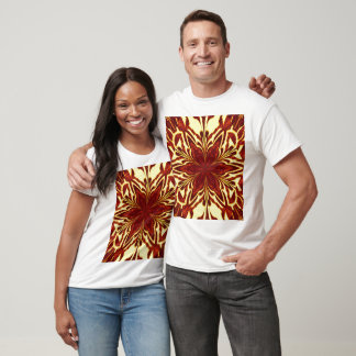 T-shirt Jasmine Orange Doré Floral Graphique Bohème