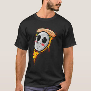 T-shirt Jason Hockey Masque Halloween Horreur Et Pizza