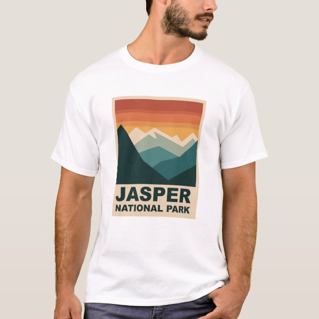 T-shirt Jasper National Park Minimalist Outdoor Design (Devant)