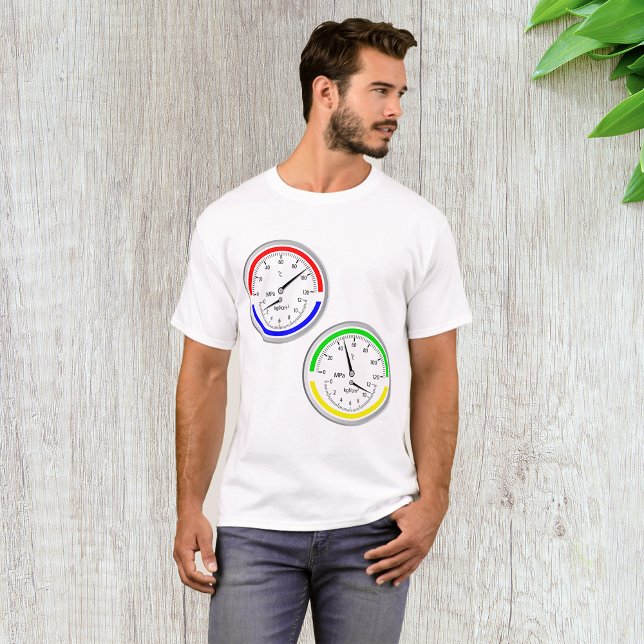 T-shirt Jauge de pression et de température de gaz industr (Créateur téléchargé)