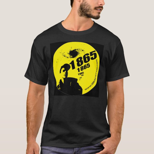 T-shirt Jaune 1865 sur le noir (Devant)