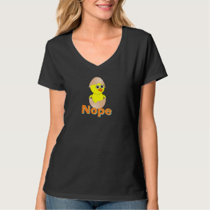 T-shirt Jaune Baby Chick Peeks dehors de Shell dit non