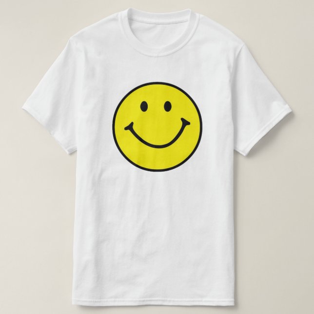 T-shirt Jaune brillant et joyeux visage souriant (Design devant)