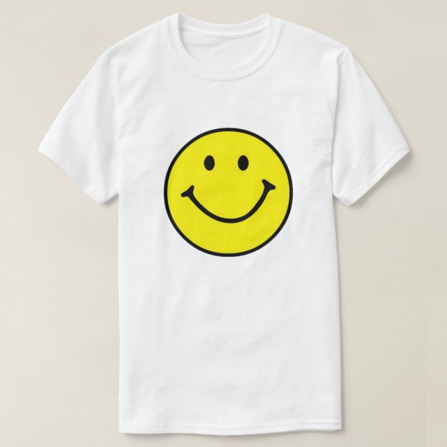 T-shirt Jaune brillant et joyeux visage souriant (Design devant)