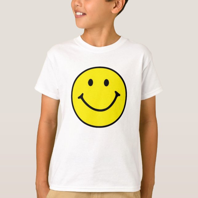 T-shirt Jaune brillant et joyeux visage souriant (Devant)