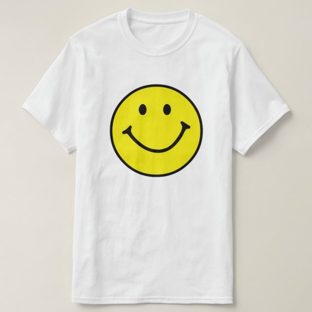 T-shirt Jaune brillant et joyeux visage souriant (Design devant)