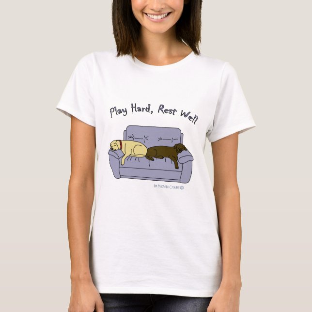 T-shirt Jaune & chocolat labo jouer dur (Devant)