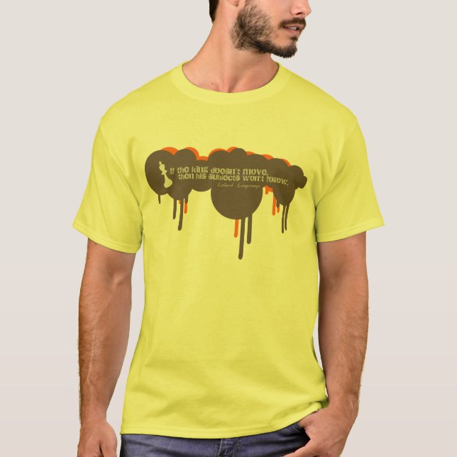 T-shirt jaune - citation de hanche (Devant)