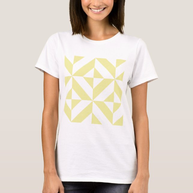T-shirt Jaune clair Art Déco géométrique (Devant)