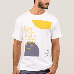 T-shirt Jaune, cool, moderne, art géométrique tendance