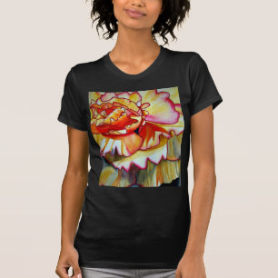 T-shirt Jaune de la fleur de Begonia aquarelle art origina