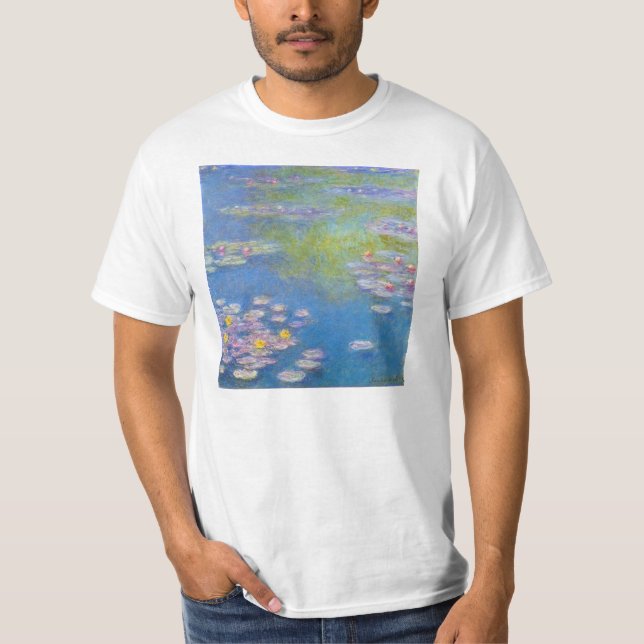 T-shirt jaune de nénuphars de Monet (Devant)