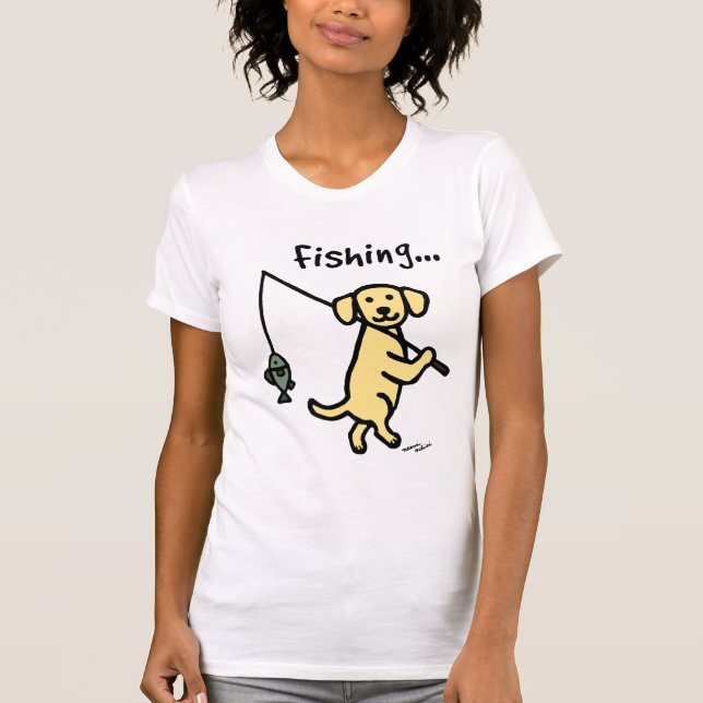 T-shirt jaune de pêcheur de Labrador (Devant)