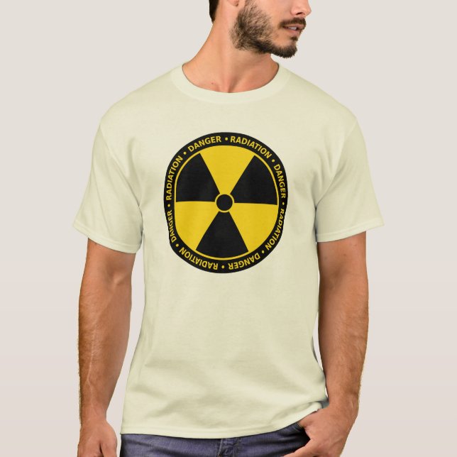 T-shirt jaune de symbole de rayonnement (Devant)
