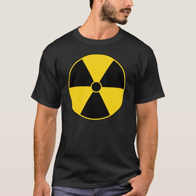 T-shirt jaune de symbole de rayonnement (Devant)