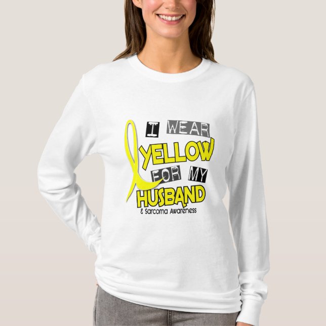 T-shirt JAUNE d'USAGE du sarcome I POUR MON MARI 37 (Devant)