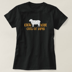 T-shirt Jaune et blanc Connaissez vos coupes d'agneau