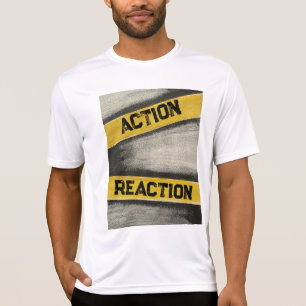 T-shirt Jaune et graphite masculin "Action et Réaction"