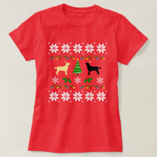 T-shirt Jaune et Noir Labrador Laid Christmas Tee