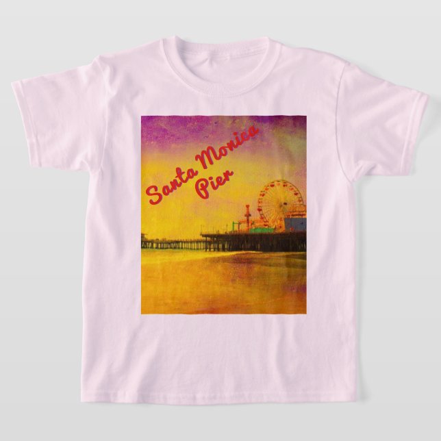 T-shirt Jaune et violet Père Noël Monica Pier (Poser)