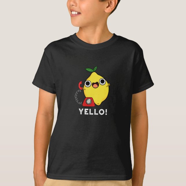 T-shirt Jaune Funny Jaune citron Pun Dark BG (Devant)