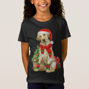 T-Shirt Jaune Lab Labrador Noël Arbre Amoureux des chiens