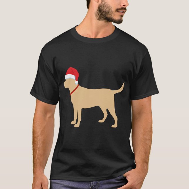 T-shirt Jaune Lab Santa Hat Cute Labrador Christmas Cadeau (Devant)