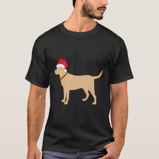 T-shirt Jaune Lab Santa Hat Cute Labrador Christmas Cadeau