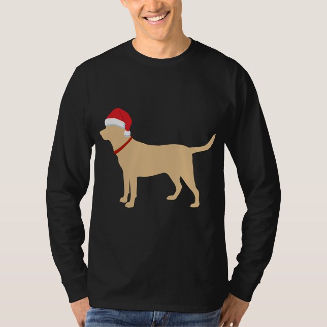 T-shirt Jaune Lab Santa Hat Cute Labrador Christmas Cadeau (Devant)