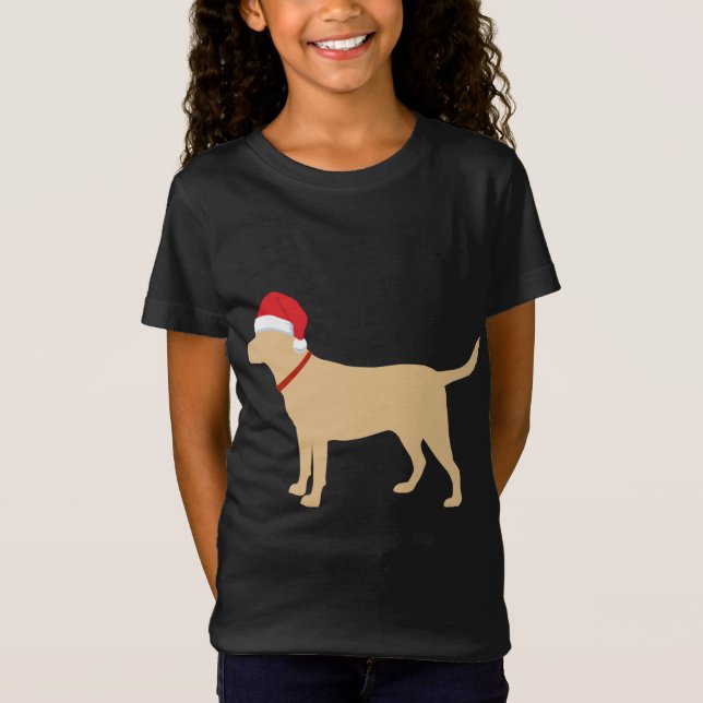 T-Shirt Jaune Lab Santa Hat Cute Labrador Noël (Devant)