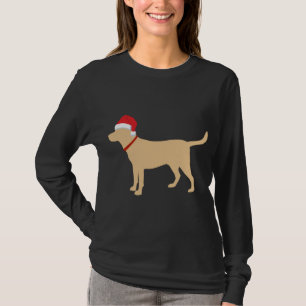T-shirt Jaune Lab Santa Hat Cute Labrador Noël