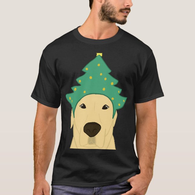 T-shirt Jaune Labrador Retriers Noël (Devant)