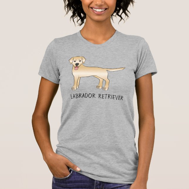 T-shirt Jaune Labrador Retriever Dessin Chien & Texte (Devant)