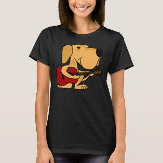 T-shirt Jaune Labrador Retriever Jouer de la guitare