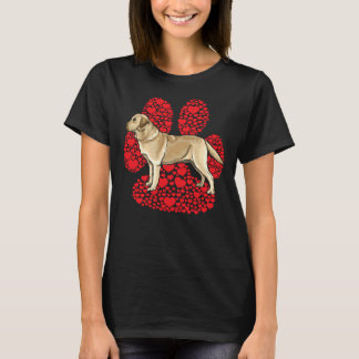 T-shirt Jaune Labrador Retriever Valentines Day Chien Love
