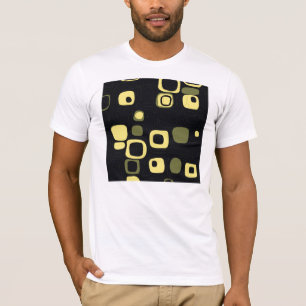 T-shirt Jaune, Lime, Black Retro Art Abstrait