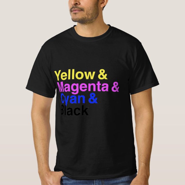 T-shirt Jaune & Magenta & Cyan & Noir (Devant)
