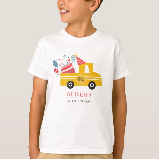 T-shirt Jaune mignon Quel Âge Anniversaire Fête Fête Fête  (Devant)