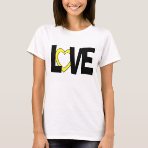 T-shirt Jaune noir amour coeur mot mariage chemise