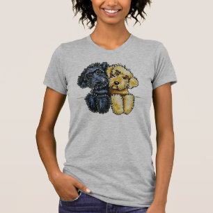 T-shirt Jaune noir de Labradoodles aligné