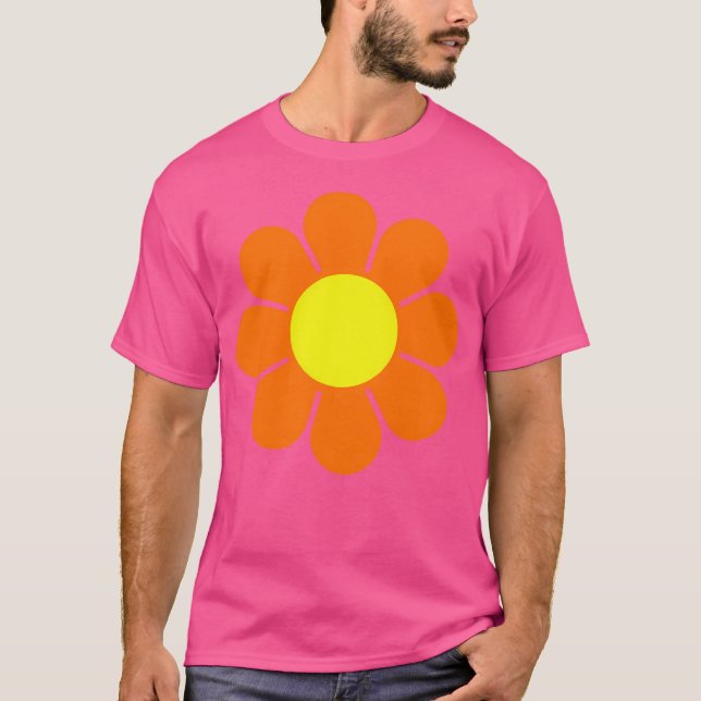 T-shirt Jaune Orange Jaune Hippy Power Daisy (Devant)