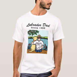 T-shirt jaune personnalisé de Labrador et de papa