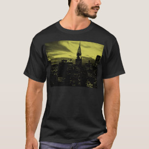 T-shirt Jaune pointu Noir New York City