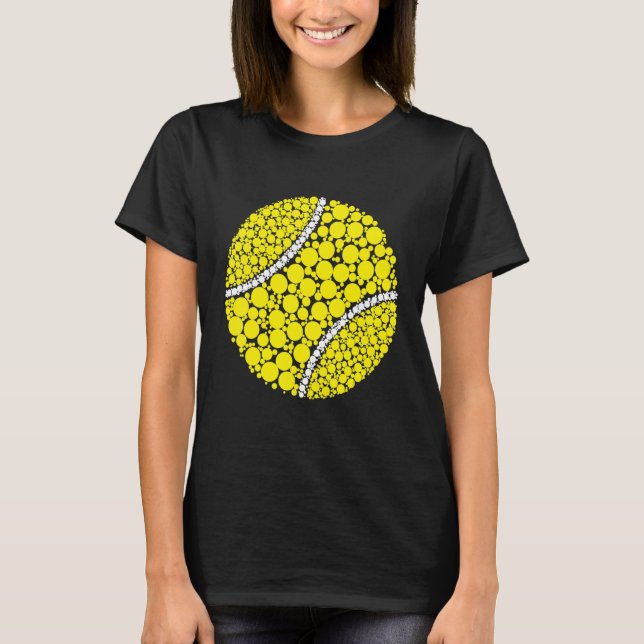 T-shirt Jaune Polka Dot Tennis Ball Journée internationale (Devant)