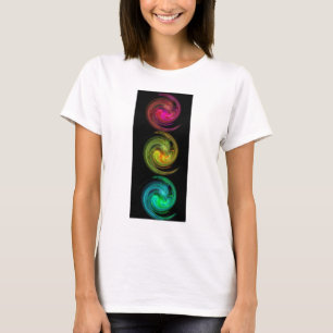 T-shirt JAUNE ROUGE BLEU CLAIR VORTEX Fractal Art