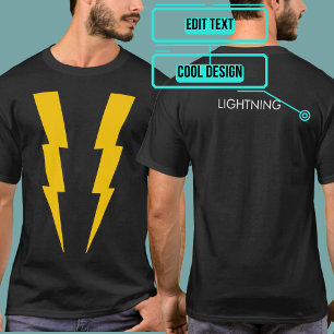 T-shirt Jaune sur Black Lightning Superhero Tee